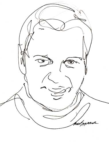 Pen and ink portrait Oz II by Mark Scribbler.