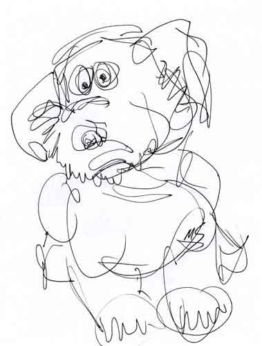 Sad Dog drawing.