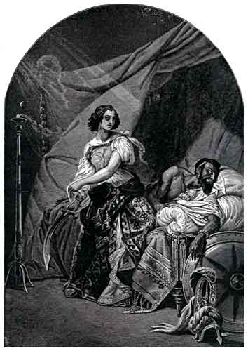 Judith and Holofernes a painting by Emile-Jean-Horace Vernet